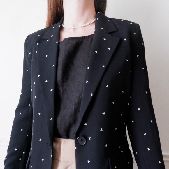 Inwear Black Patterned Women's Blazer - Classic Tailored Jacket - Picture 3 of 8